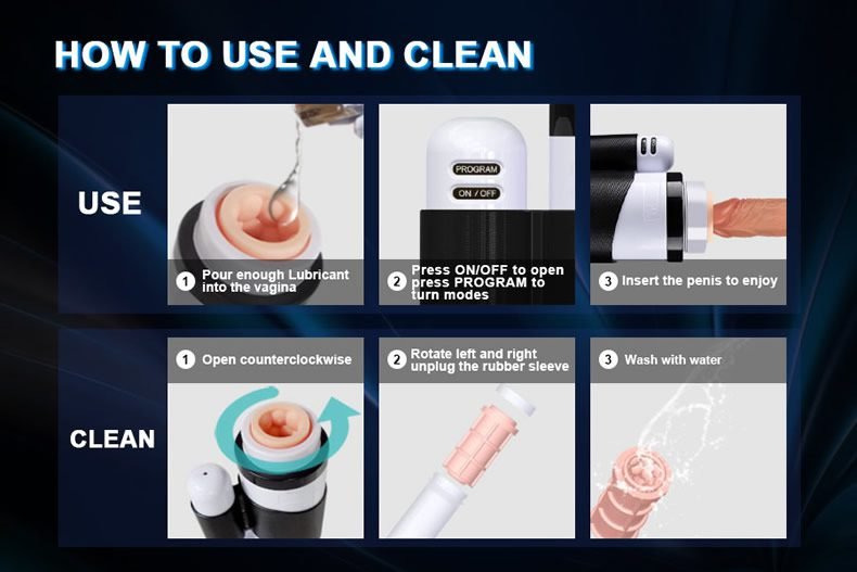 To use and clean Automatic Male Masturbator