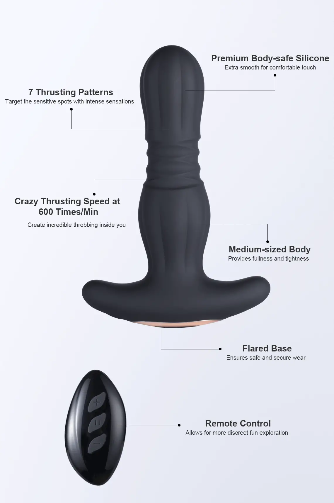 Agas - Thrusting Butt Plug with Remote Control