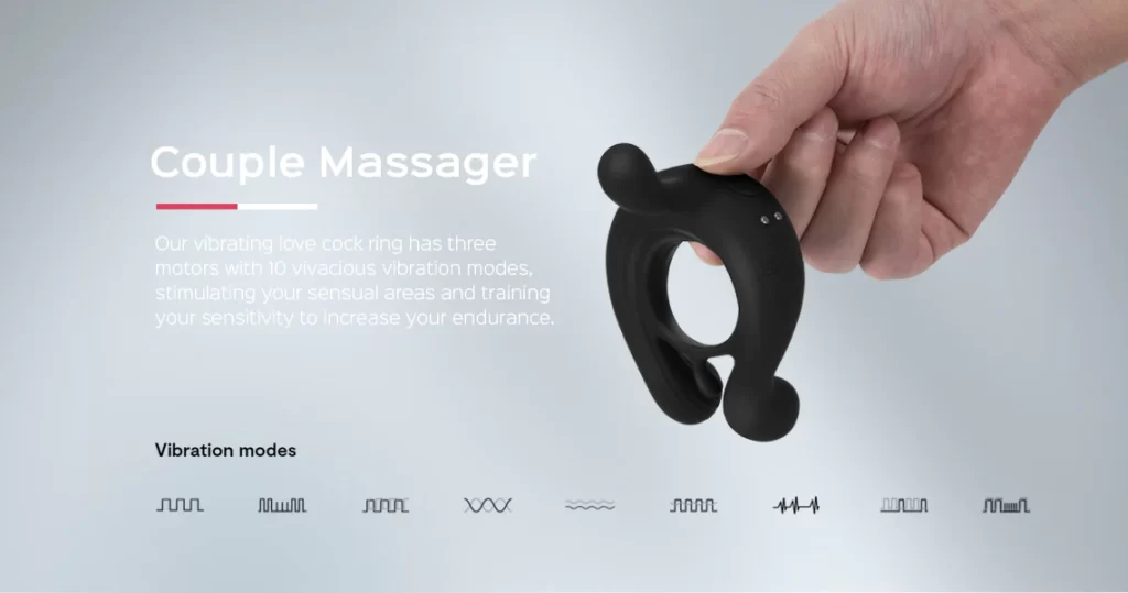 Kairos - Vibrating Cock Ring with 3 Bullets Couple Massager 