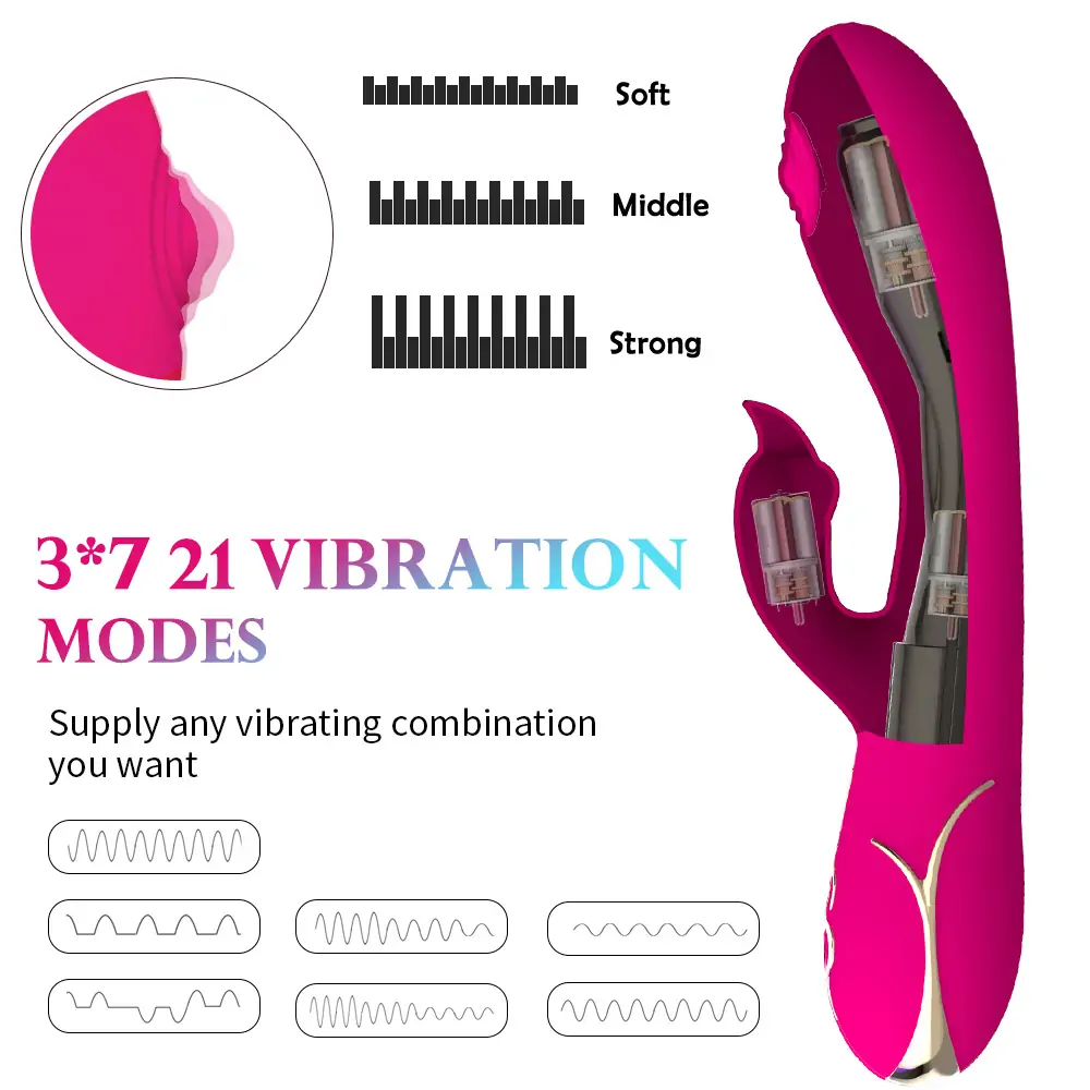 Rabbit Vibrator Clitoral G Spot Massager 7 Frequency 2 Motor Women Sex Toys Waterproof Rechargeable