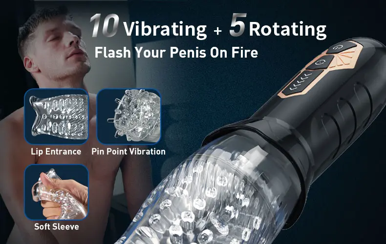 TORNADO 10 Vibration 5 Rotation Wrapping Masturbation Cup