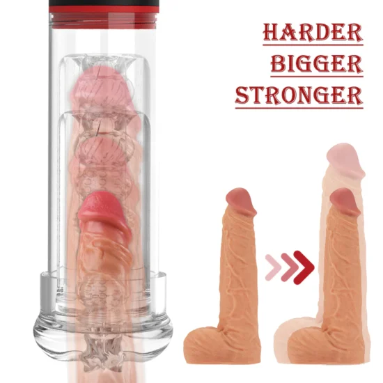 S-HANDE 9 Vibrating 9 Sucking Transparent Penis Enlargement Pump