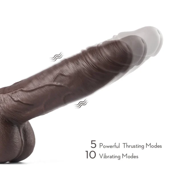 Black Warrior 8.7-Inch Remote Control 10 Vibrating Rotating Dildo