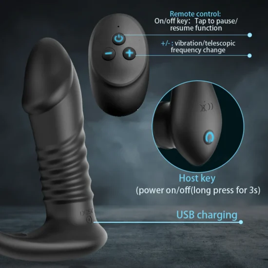Moore - 10 Thrilling Vibration 3 Thrusting Silicone Remote Control Cock Ring Anal Vibrator