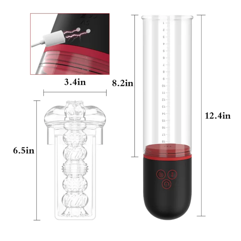 S-HANDE 9 Vibrating 9 Sucking Transparent Penis Enlargement Pump