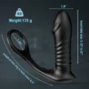 Moore - 10 Thrilling Vibration 3 Thrusting Silicone Remote Control Cock Ring Anal Vibrator