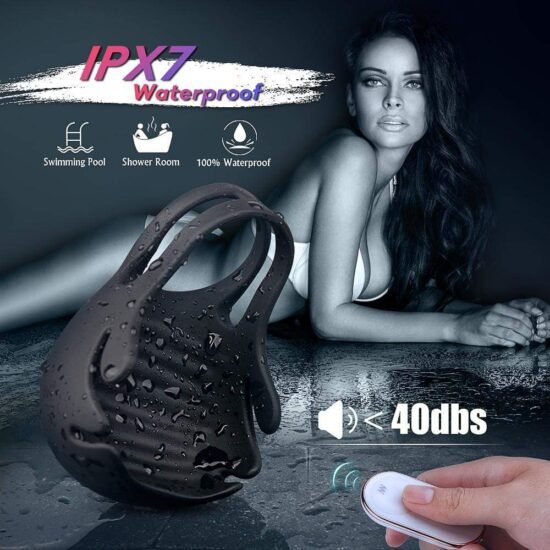 S-HANDE 1.29” 9-Speed Vibrating Penis Ring with Testicles Teaser