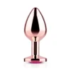 Pink Gem Rose Gold Metal Butt Plug