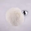 White Bunny Tail Butt Plug