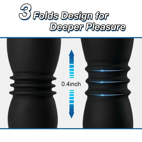 3 folds thrusting vibration butt plugs