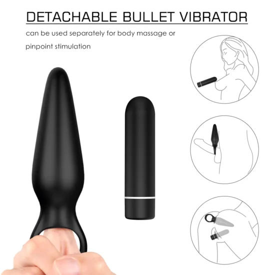 3in1 Anal Vibrator Bullet with Vibrating Cock Ring
