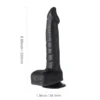 Alger - 8 Inch Black Vibrating Thrusting Dildo
