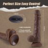 9.05 Inch Remote Control Realistic Thrusting Vibrating Heating Black dildo with foreskin