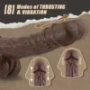 9.05 Inch Realistic 8 models Thrusting Vibrating Black Dildo with Remote Control