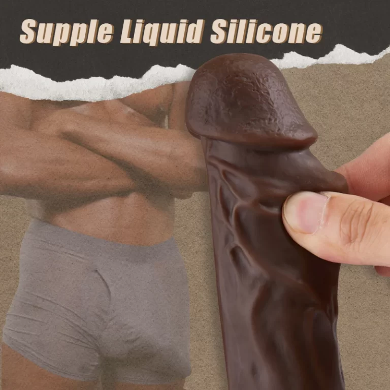9.05 Inch Remote Control Realistic Thrusting Vibrating Heating Black dildo with foreskin