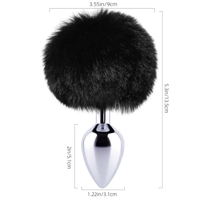 Black Bunny Tail Butt Plug (20)