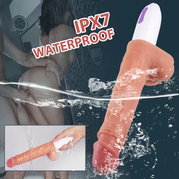 Cal-Thrusting Rotating Vibrating Heating Dildo With Remote Control