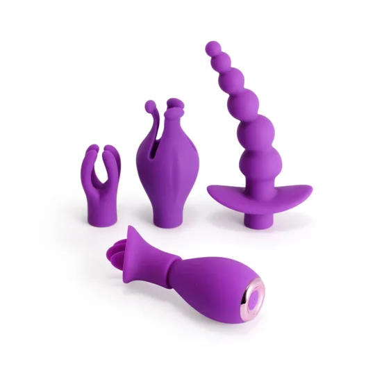 Clit Rubbing Nipple Vibrator & Vibrating Anal Beads Kit