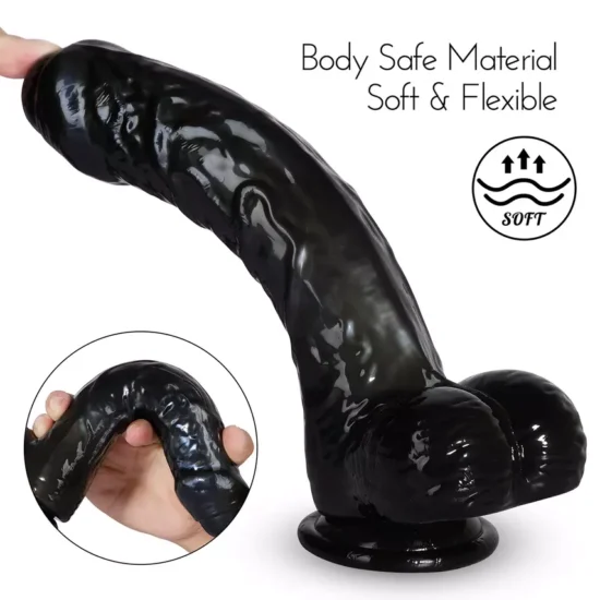 Ezra - Black Dildo with Suction Cup 7 Inch