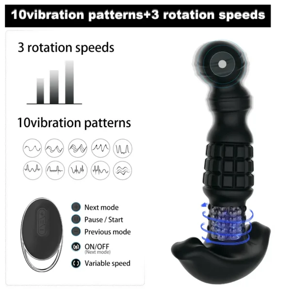 Particle Rotation Bead 10 Vibration Prostate Stimulator (5) Particle Rotation Bead 10 Vibration Prostate Stimulator