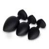 Rainbow Gem Black Silicone Butt Plug Set