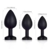 Rainbow Gem Black Silicone Butt Plug Set