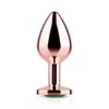 Rainbow Gem Rose Gold Metal Butt Plug