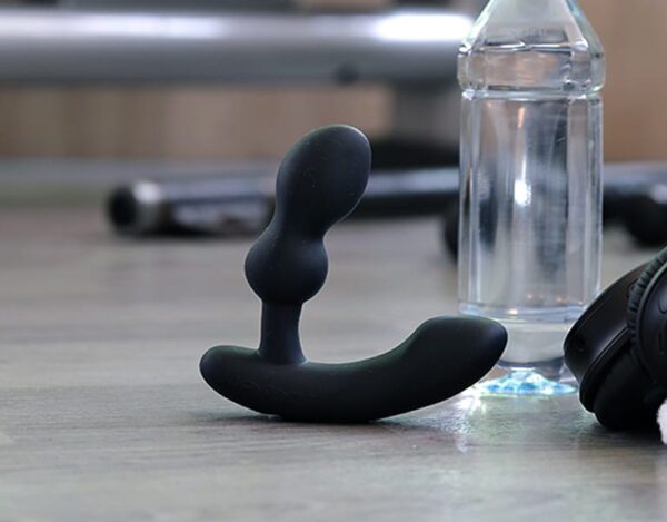 Lovense Edge 2 adjustable fit beside water bottle