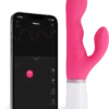 Lovense Nora rabbit vibrator beside the Lovense Remote app