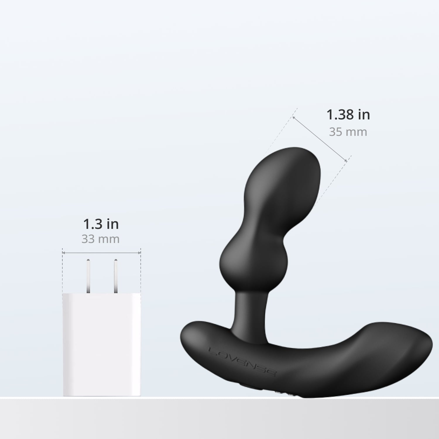 Lovense Edge 2 width comparison – 1.38 inch head