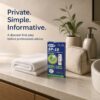 SP-10 male fertility test kit in a private at-home bathroom setting